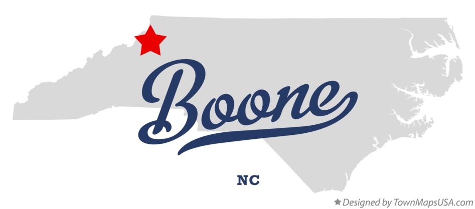Map of Boone North Carolina NC