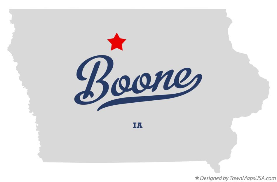 Map of Boone Iowa IA