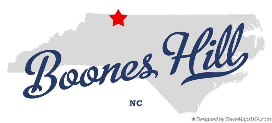 Map of Boones Hill North Carolina NC