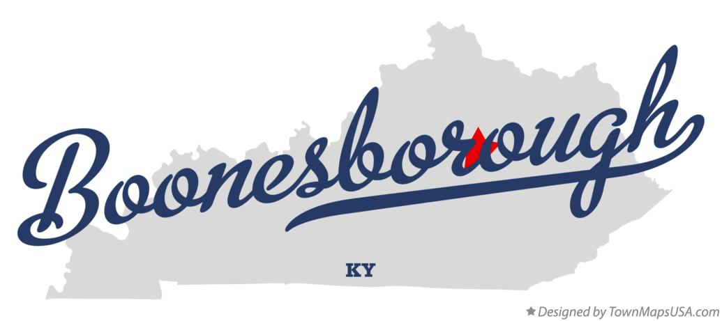 Map of Boonesborough Kentucky KY