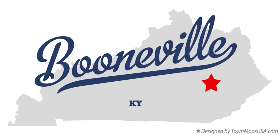 Map of Booneville Kentucky KY