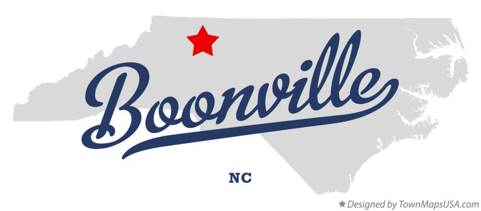 Map of Boonville North Carolina NC
