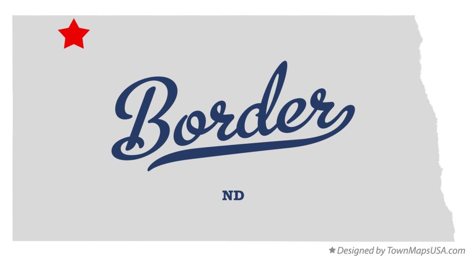 Map of Border North Dakota ND