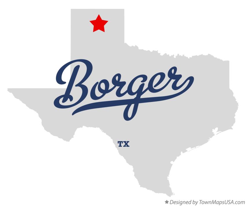 Map of Borger Texas TX