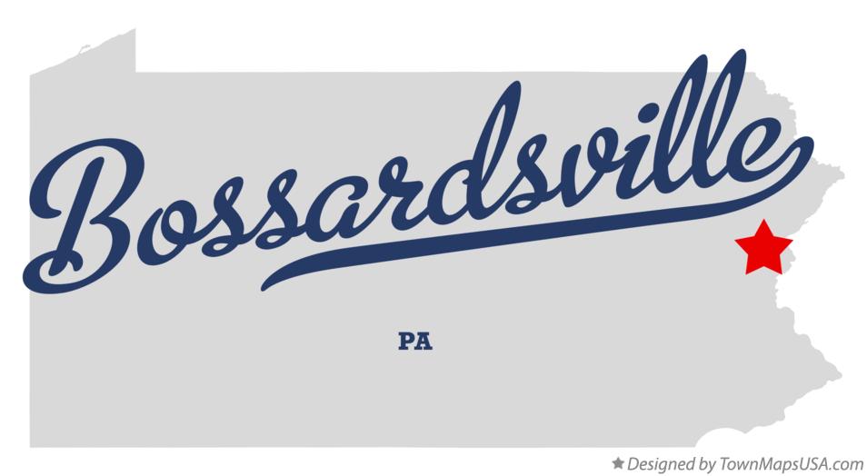 Map of Bossardsville Pennsylvania PA