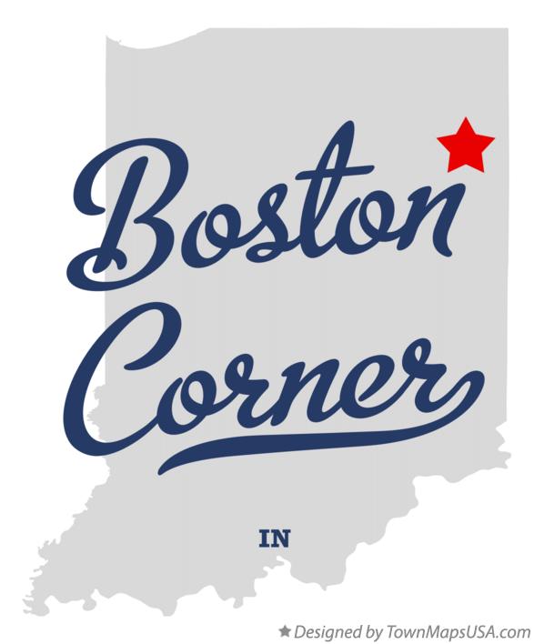 Map of Boston Corner Indiana IN