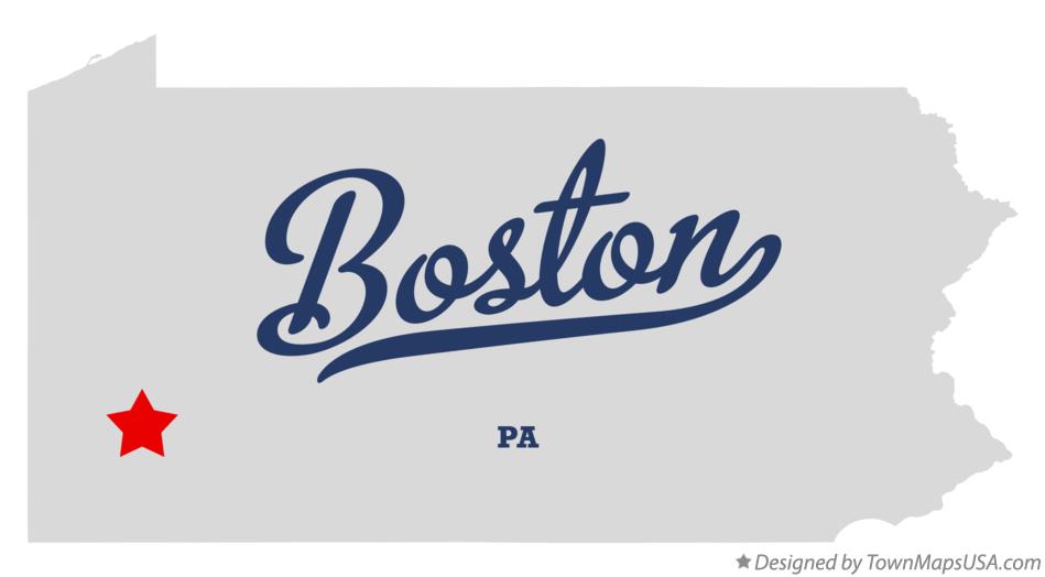 Map of Boston Pennsylvania PA