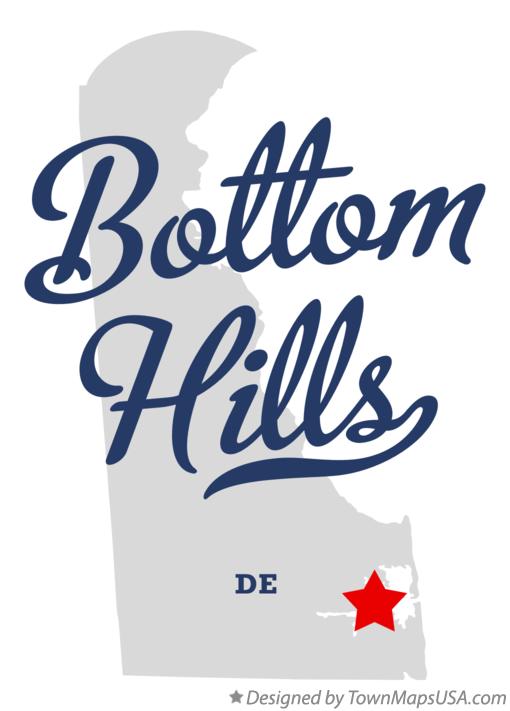 Map of Bottom Hills Delaware DE
