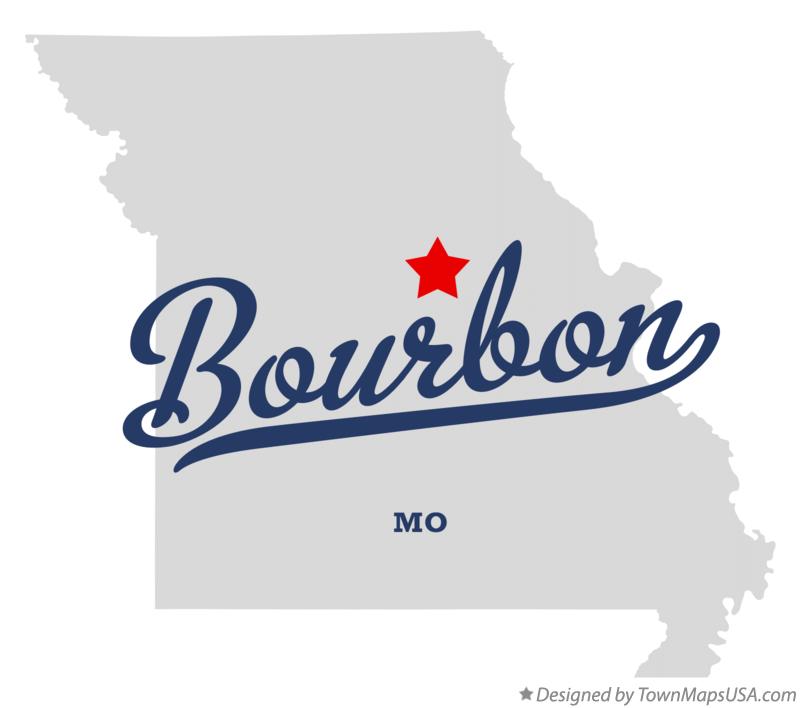 Map of Bourbon Missouri MO