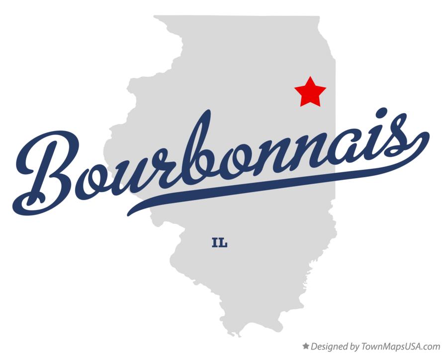 Map of Bourbonnais Illinois IL