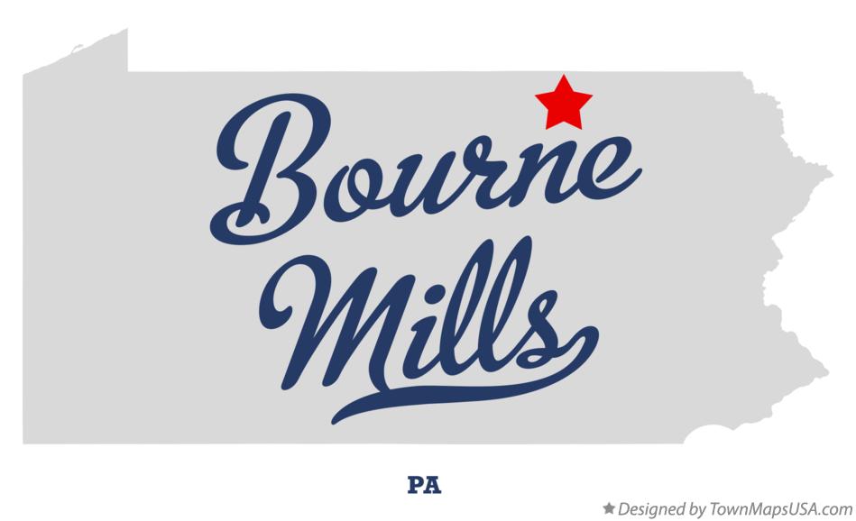 Map of Bourne Mills Pennsylvania PA