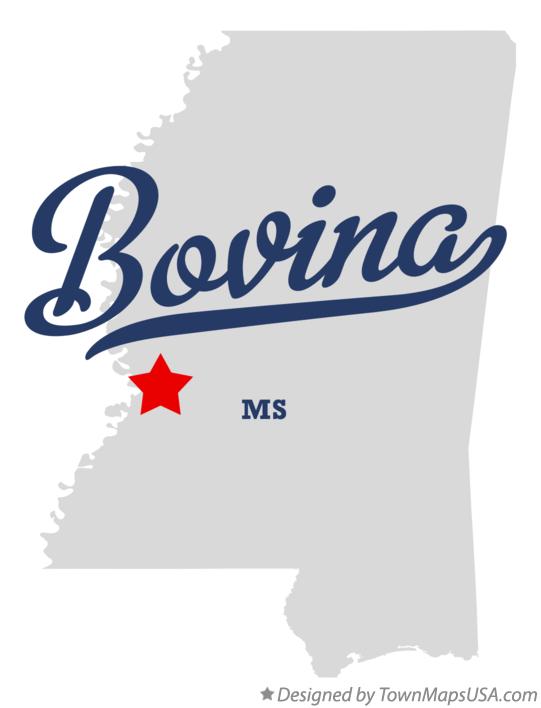 Map of Bovina Mississippi MS