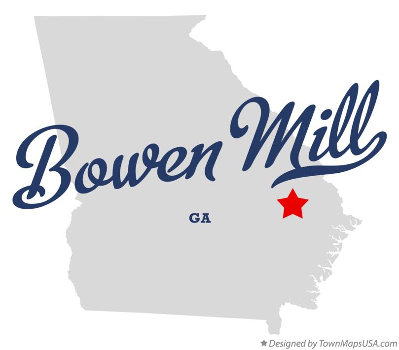 Map of Bowen Mill Georgia GA