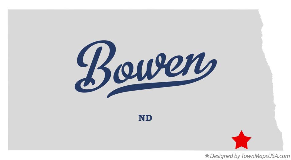Map of Bowen North Dakota ND