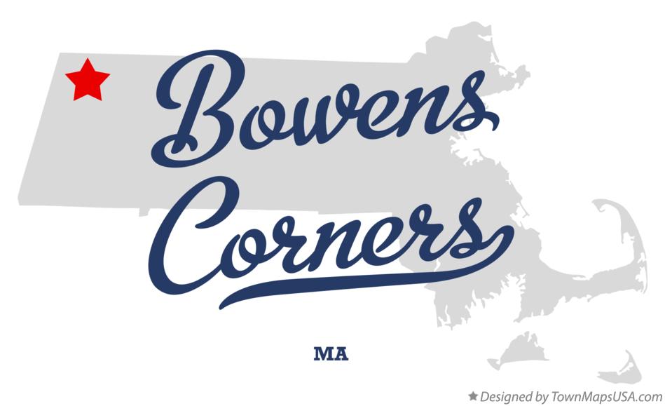 Map of Bowens Corners Massachusetts MA