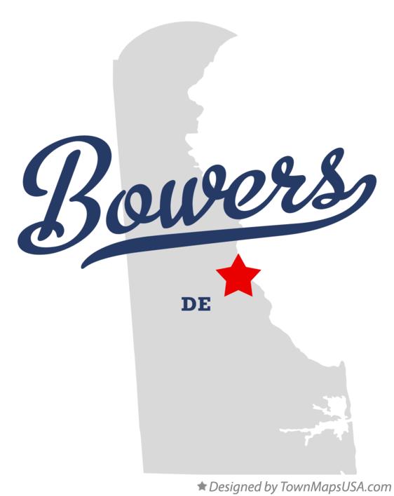 Map of Bowers Delaware DE