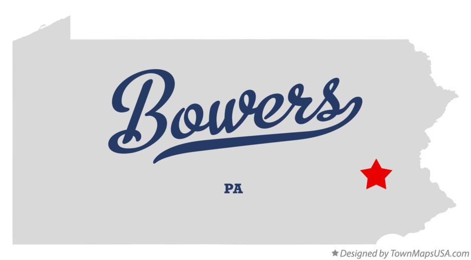 Map of Bowers Pennsylvania PA