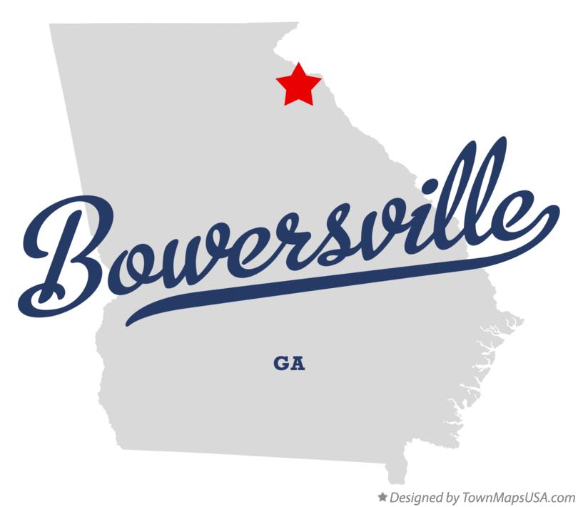 Map of Bowersville Georgia GA