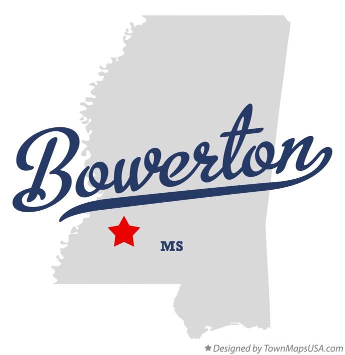 Map of Bowerton Mississippi MS