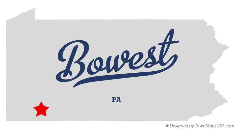 Map of Bowest Pennsylvania PA