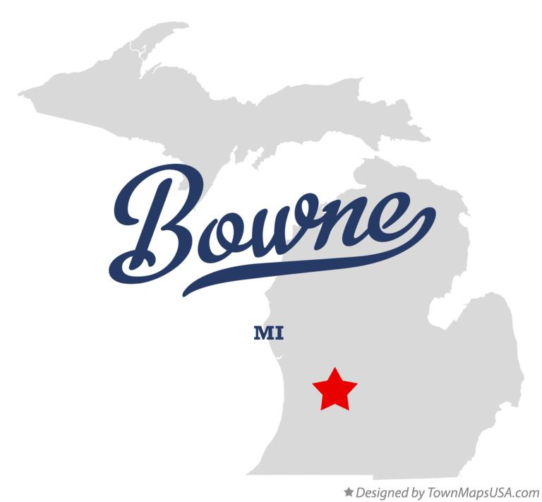 Map of Bowne Michigan MI