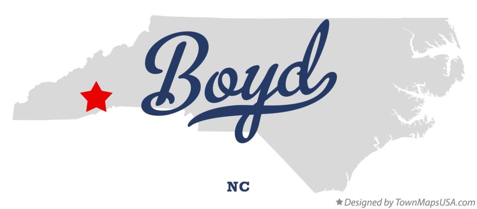 Map of Boyd North Carolina NC