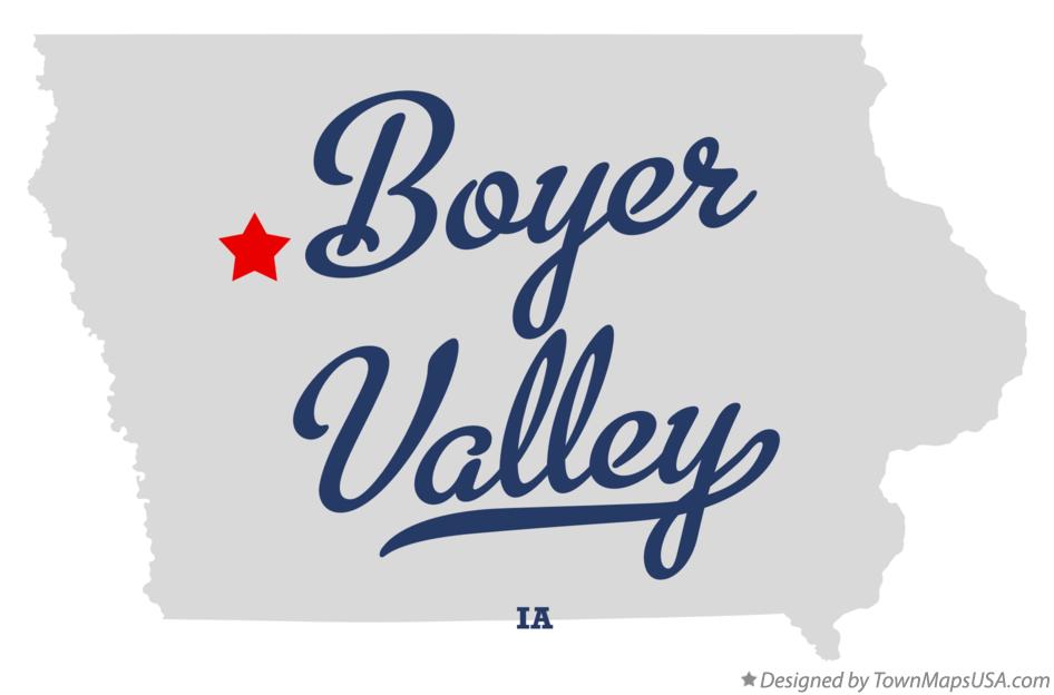 Map of Boyer Valley Iowa IA