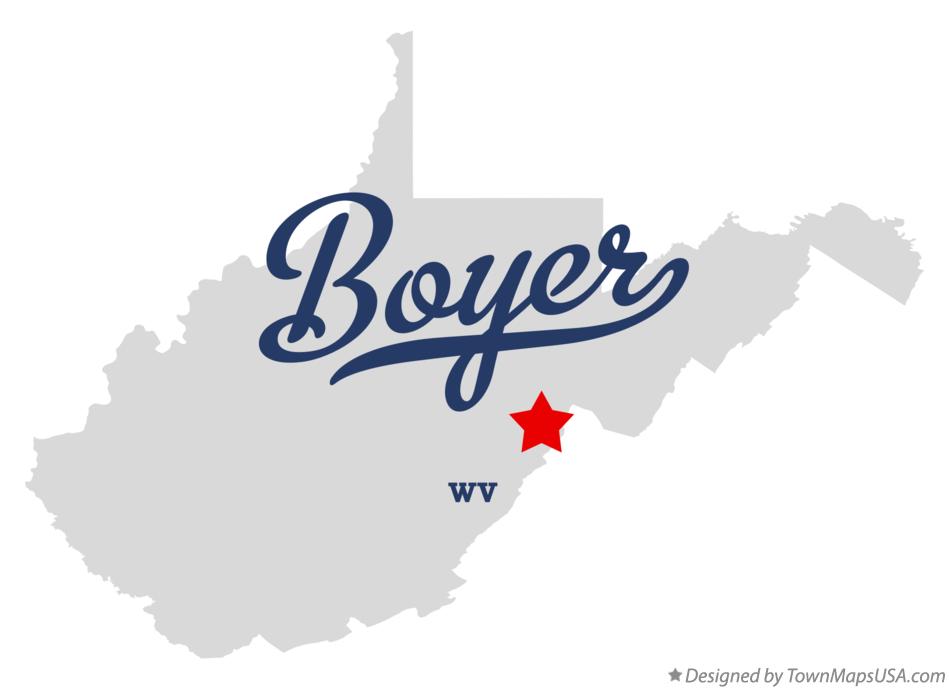 Map of Boyer West Virginia WV