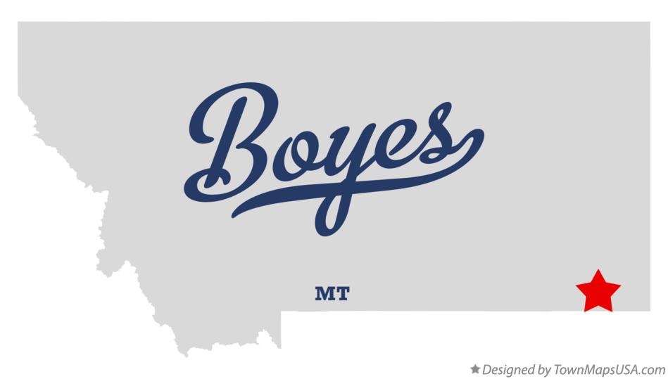Map of Boyes Montana MT