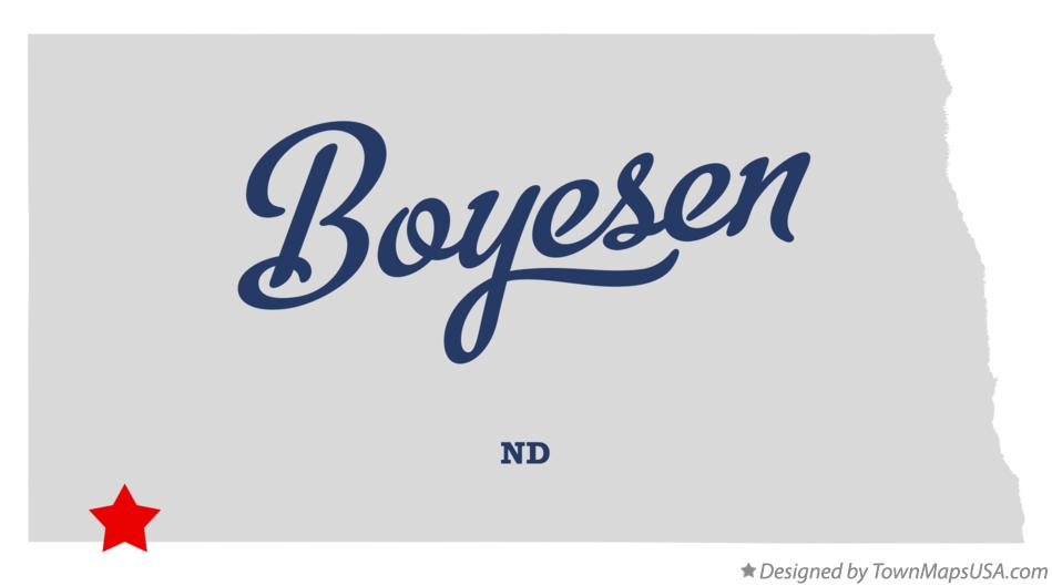 Map of Boyesen North Dakota ND