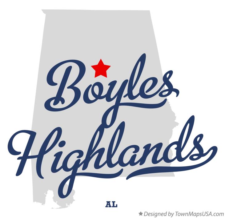 Map of Boyles Highlands Alabama AL