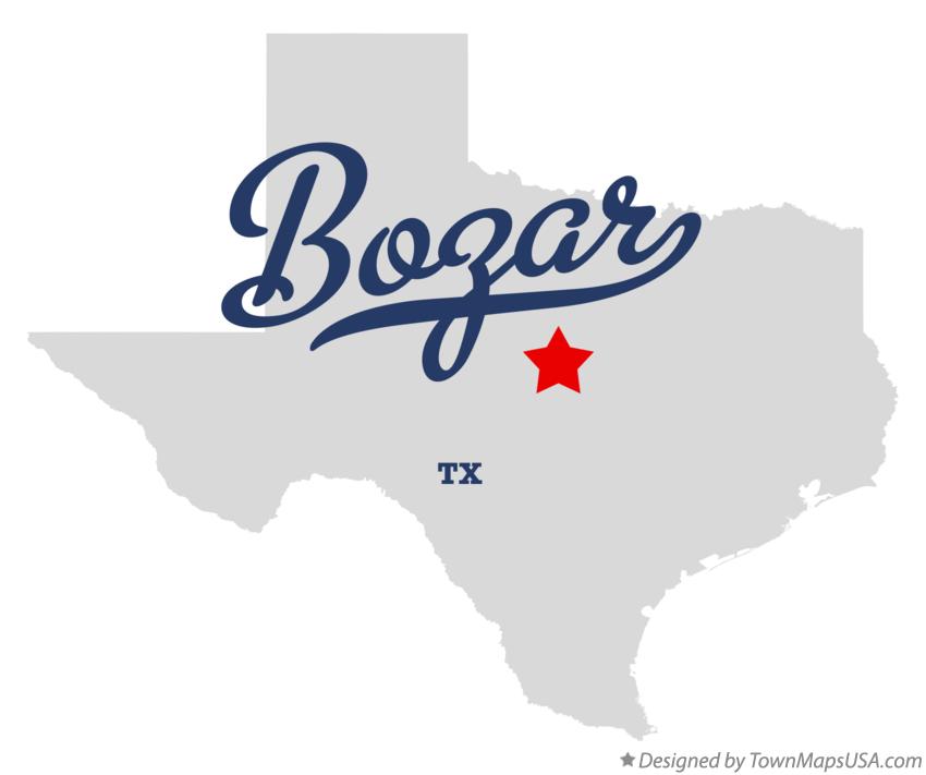 Map of Bozar Texas TX