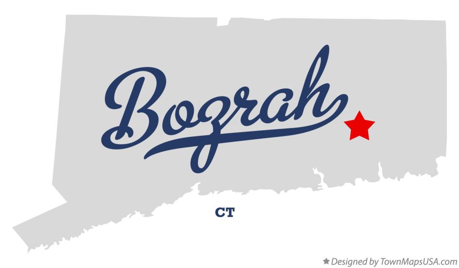 Map of Bozrah Connecticut CT
