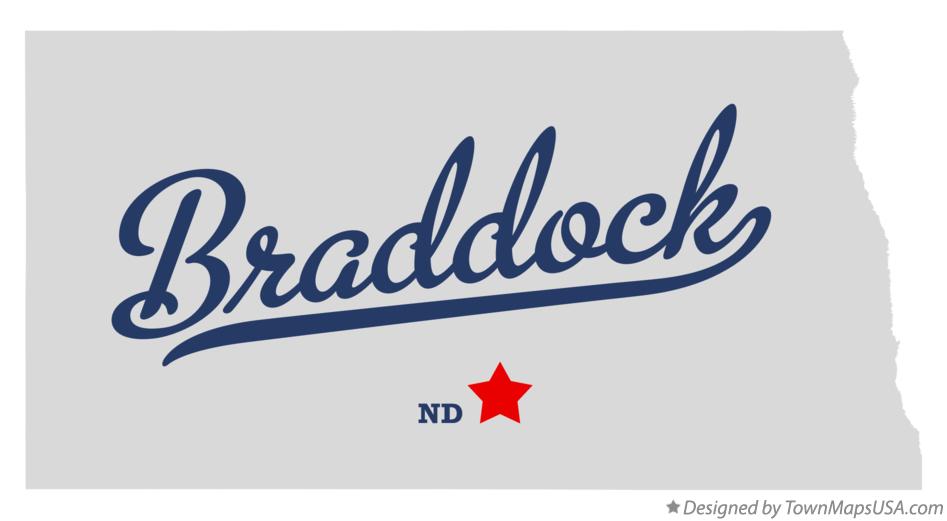 Map of Braddock North Dakota ND