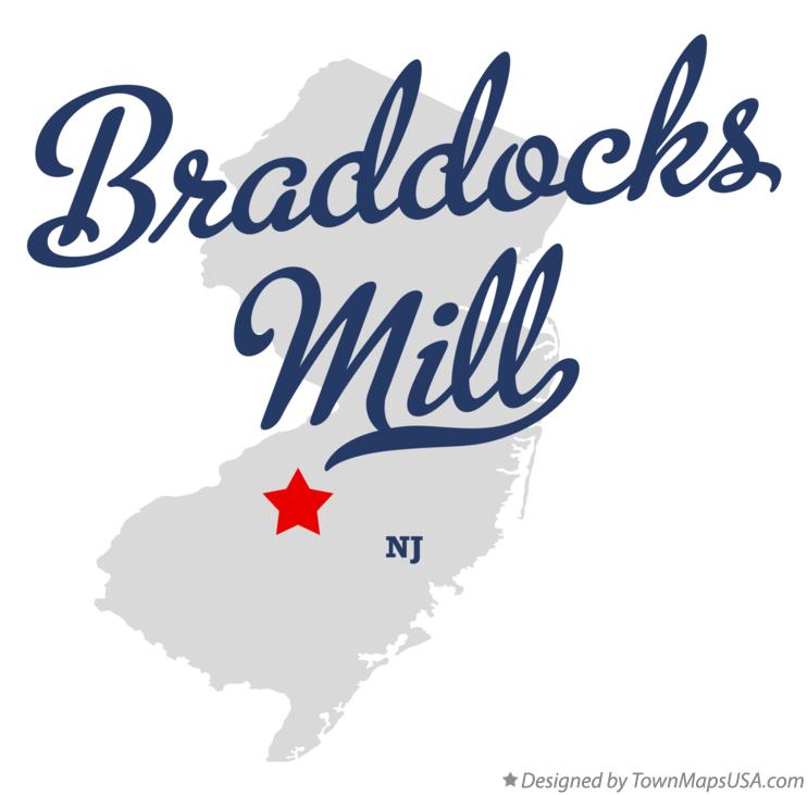 Map of Braddocks Mill New Jersey NJ