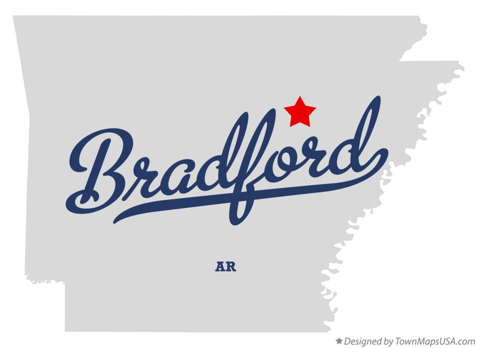 Map of Bradford Arkansas AR