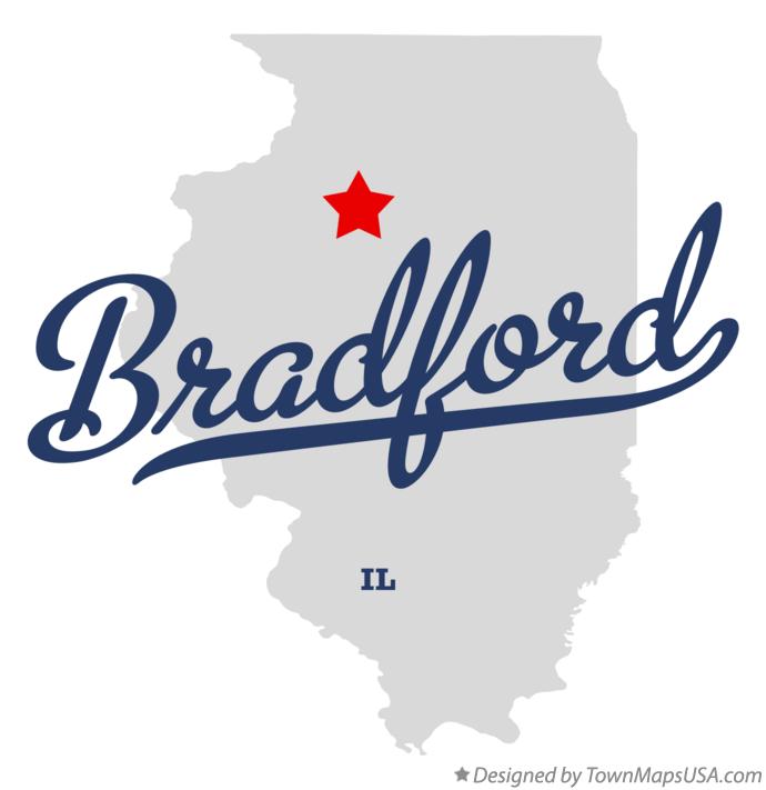 Map of Bradford Illinois IL