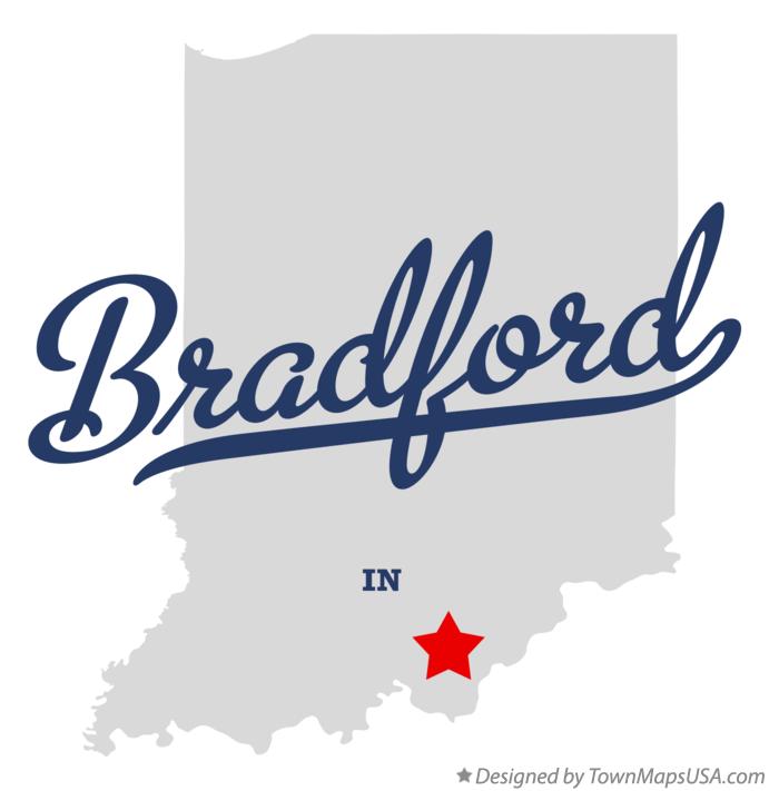Map of Bradford Indiana IN