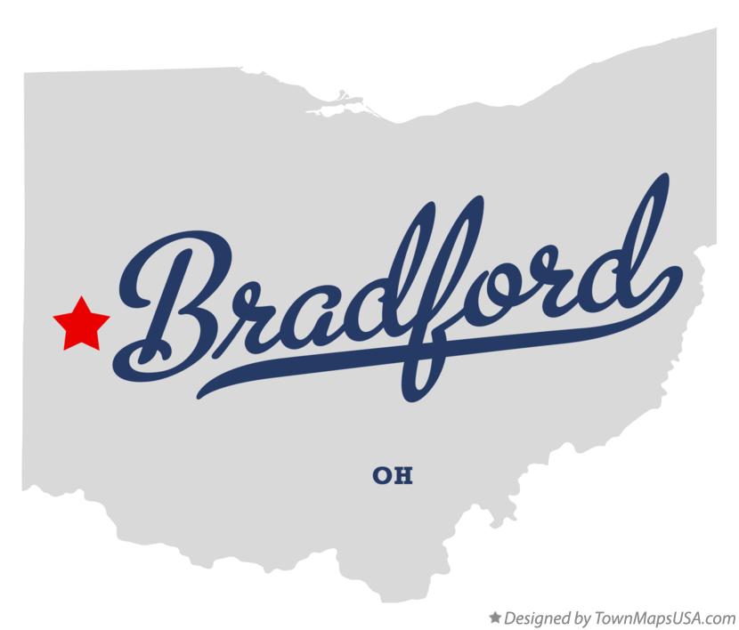 Map of Bradford Ohio OH