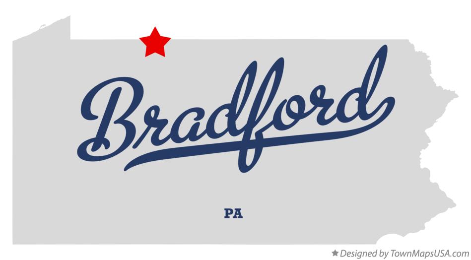 Map of Bradford Pennsylvania PA
