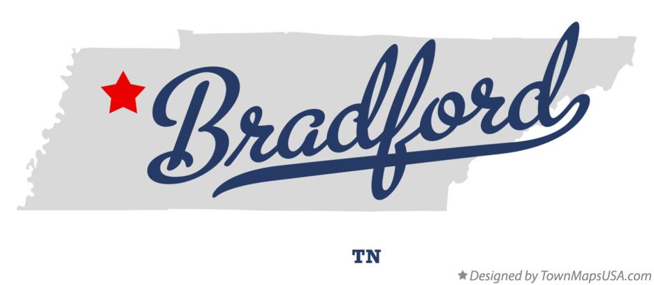 Map of Bradford Tennessee TN