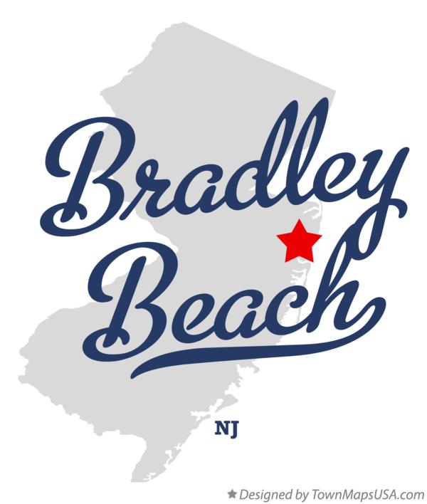 Map of Bradley Beach New Jersey NJ