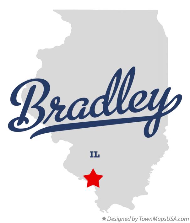Map of Bradley Illinois IL