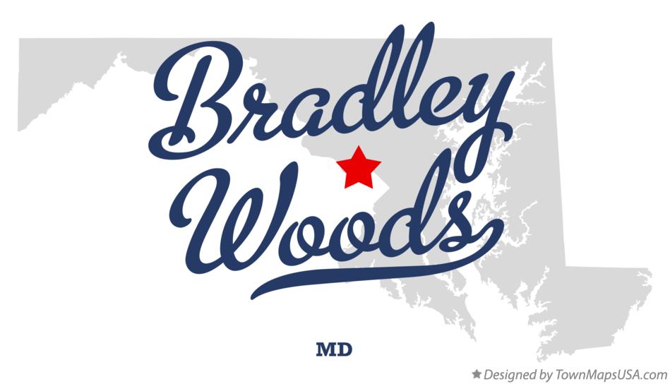 Map of Bradley Woods Maryland MD