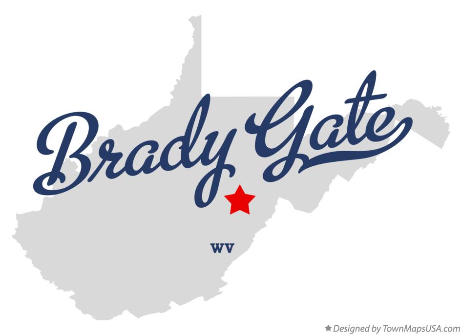 Map of Brady Gate West Virginia WV
