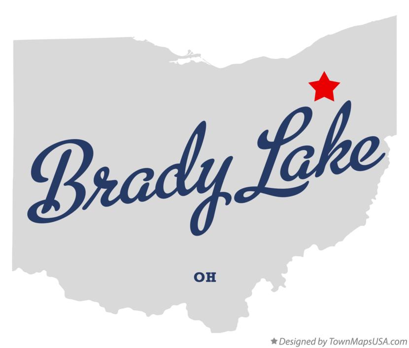 Map of Brady Lake Ohio OH