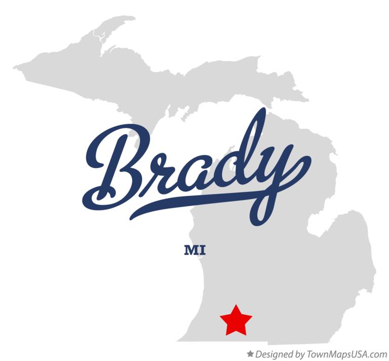 Map of Brady Michigan MI