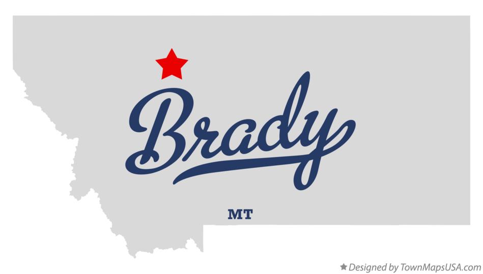 Map of Brady Montana MT