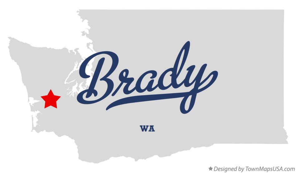 Map of Brady Washington WA