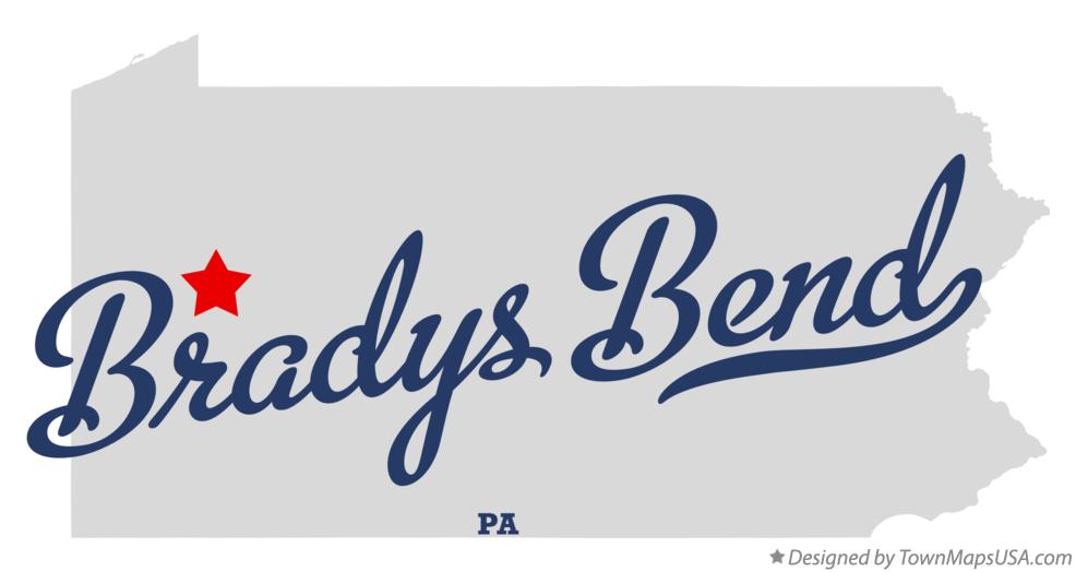 Map of Bradys Bend Pennsylvania PA